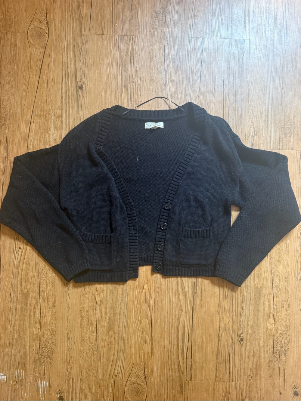 L.A. Hearts Pacsun Black Cropped Button-Front Women's Sweater Cardigan